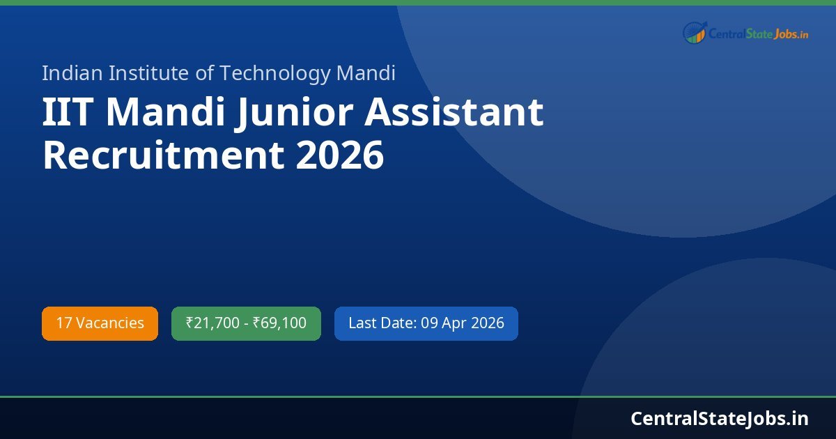 IIT Mandi Junior Assistant Recruitment 2026