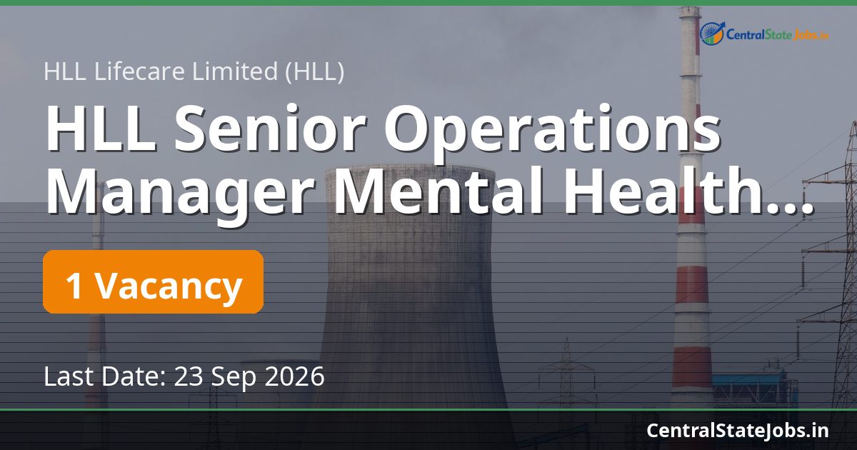 HLL Senior Operations Manager Mental Health 2026