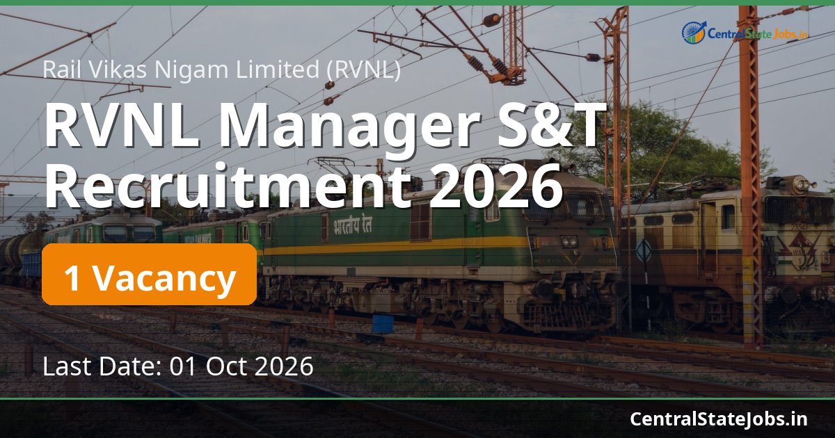 RVNL Manager S&T Recruitment 2026