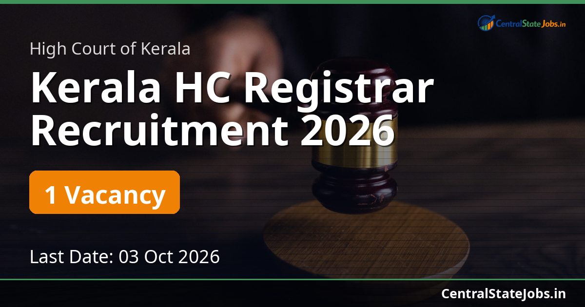Kerala HC Registrar Recruitment 2026