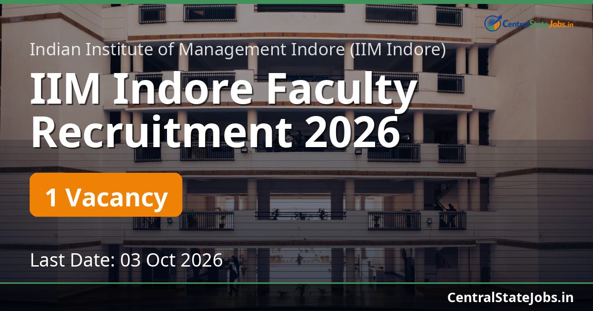 IIM Indore Faculty Recruitment 2026
