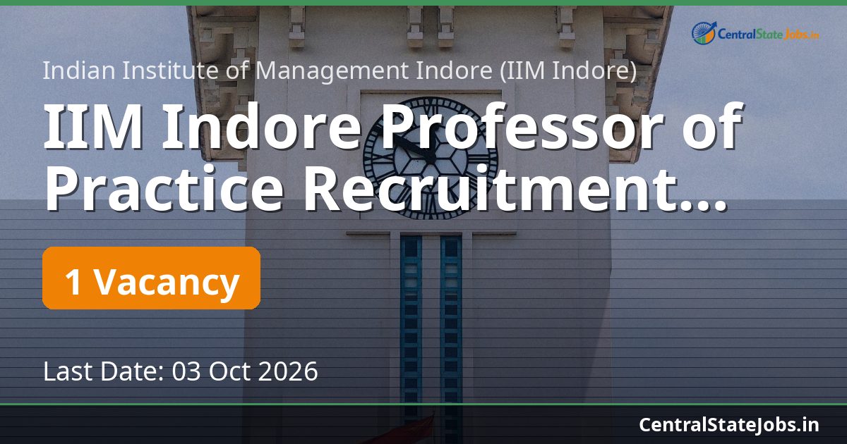 IIM Indore Professor of Practice Recruitment 2026