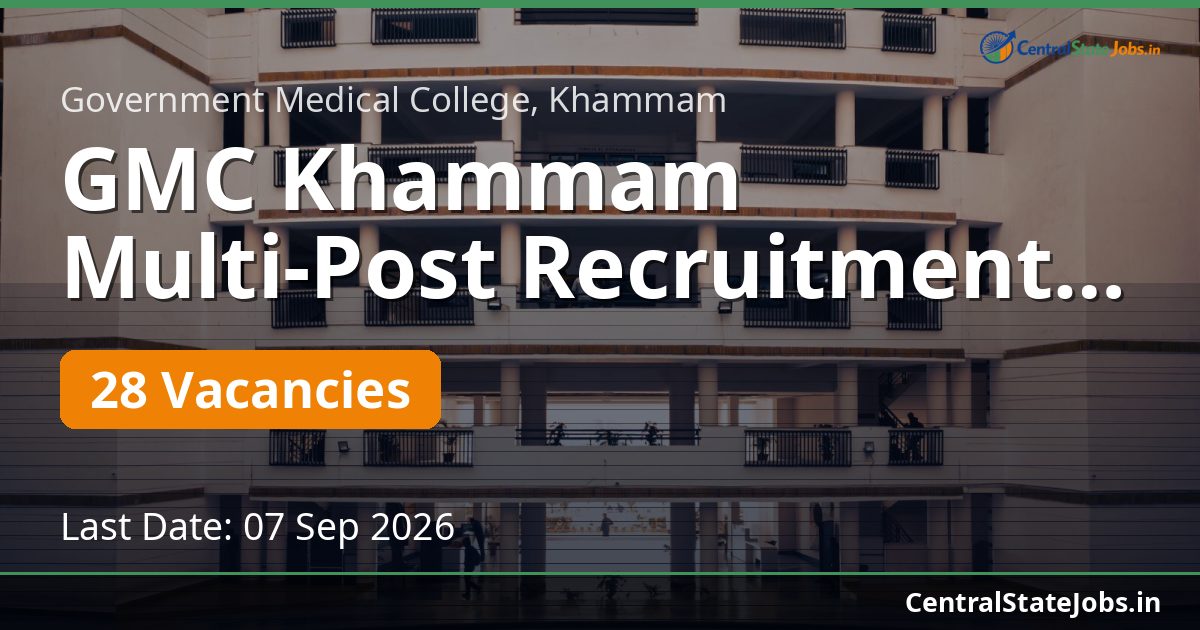 GMC Khammam Multi-Post Recruitment 2026