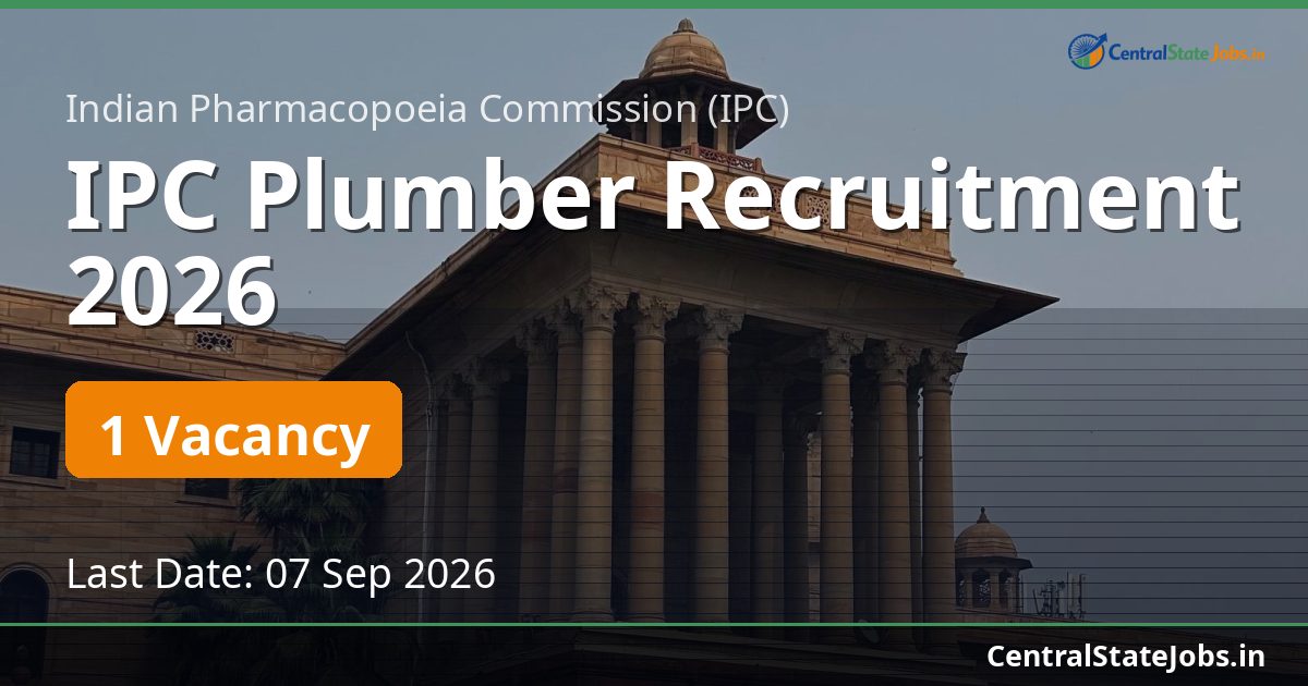 IPC Plumber Recruitment 2026