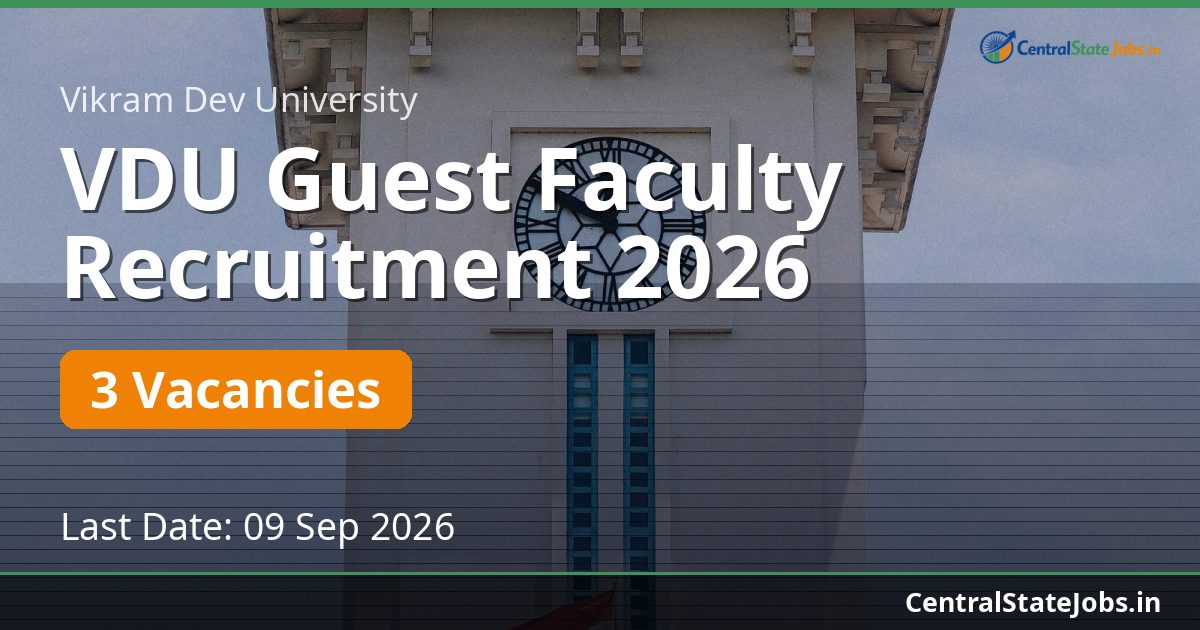 VDU Guest Faculty Recruitment 2026