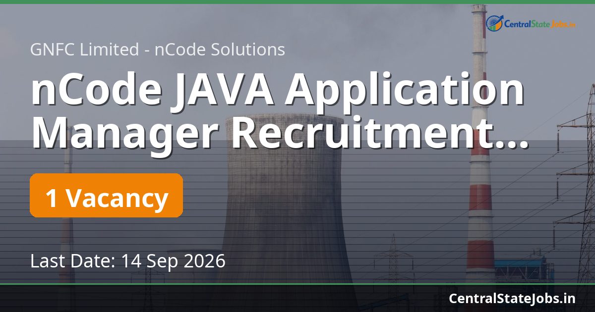 nCode JAVA Application Manager Recruitment 2026