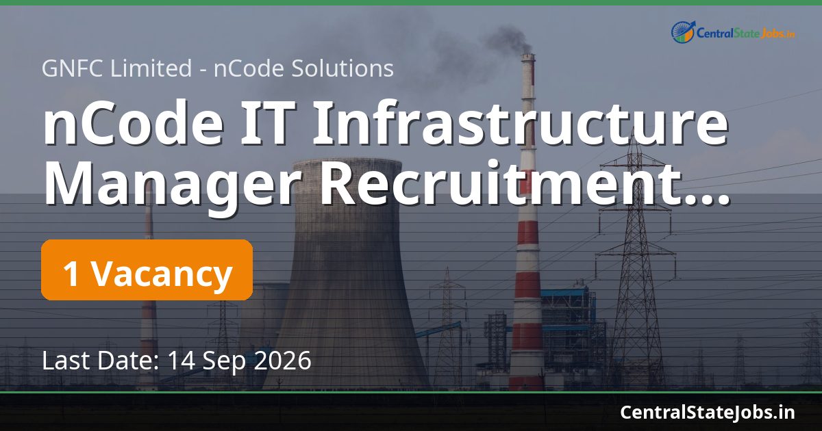 nCode IT Infrastructure Manager Recruitment 2026
