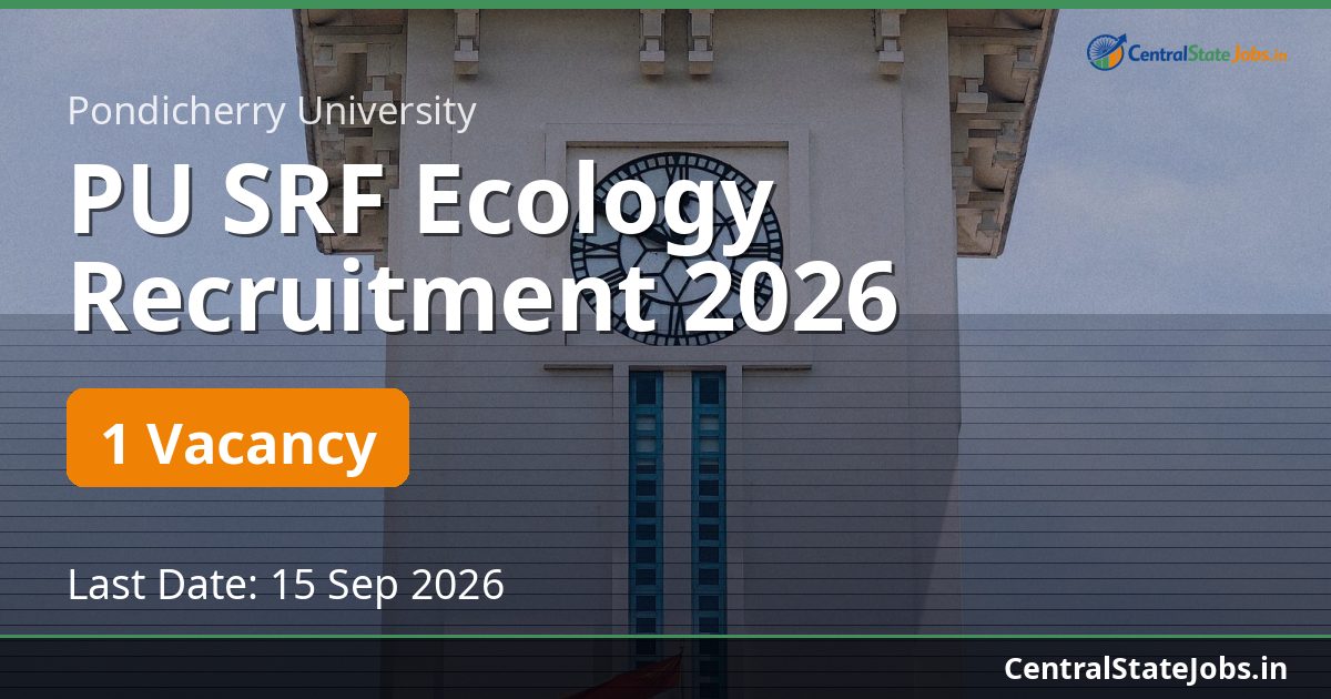 PU SRF Ecology Recruitment 2026
