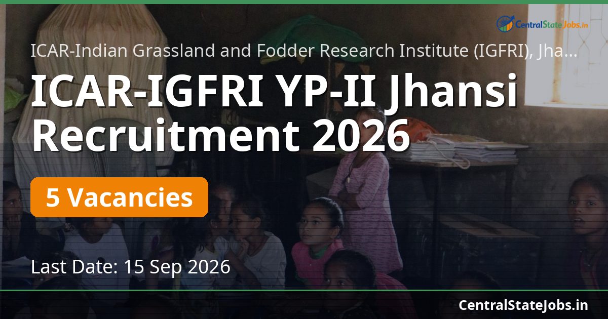 ICAR-IGFRI YP-II Jhansi Recruitment 2026