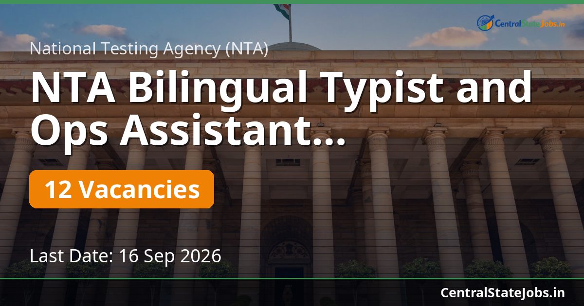 NTA Bilingual Typist and Ops Assistant Recruitment 2026