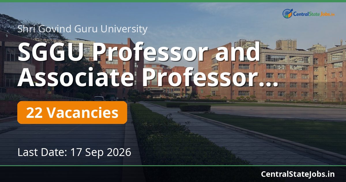 SGGU Professor and Associate Professor Recruitment 2026