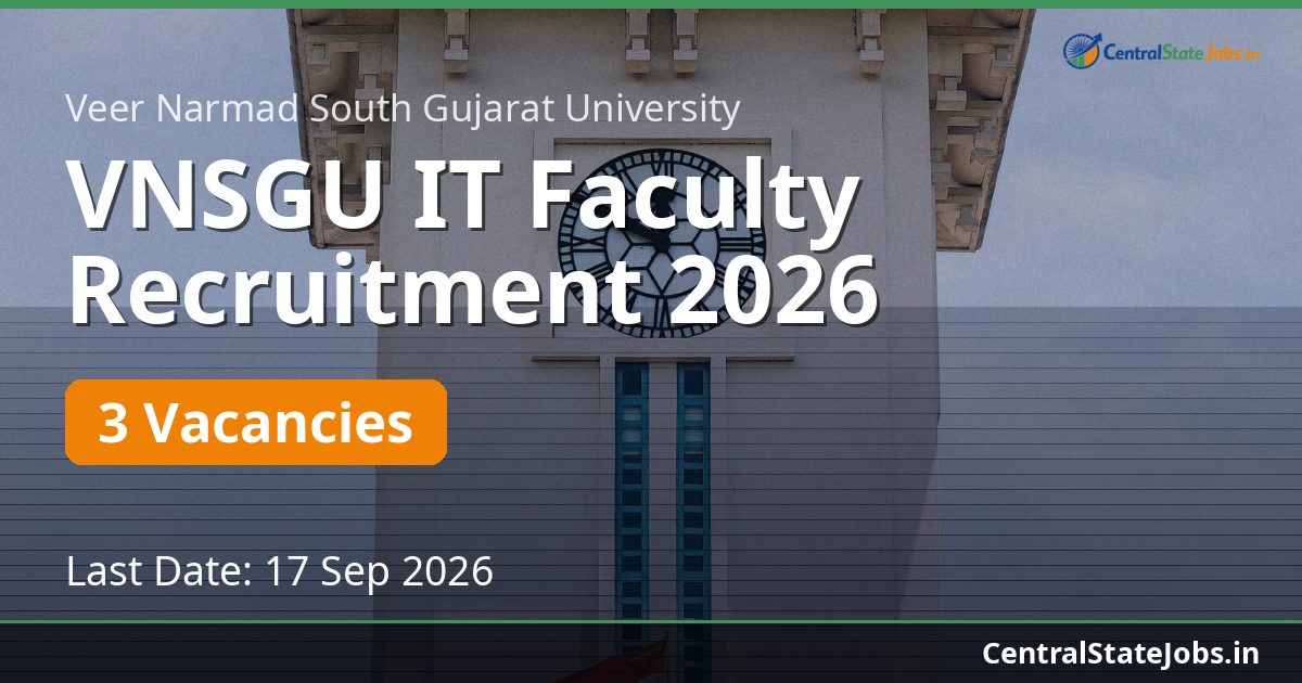 VNSGU IT Faculty Recruitment 2026