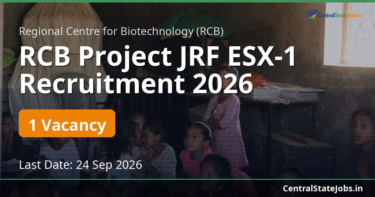 RCB Project JRF ESX-1 Recruitment 2026