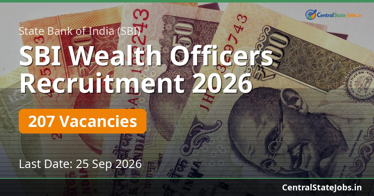 SBI Wealth Officers Recruitment 2026 — 207 Vacancies
