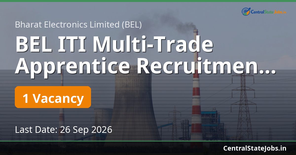 BEL ITI Multi-Trade Apprentice Recruitment 2026