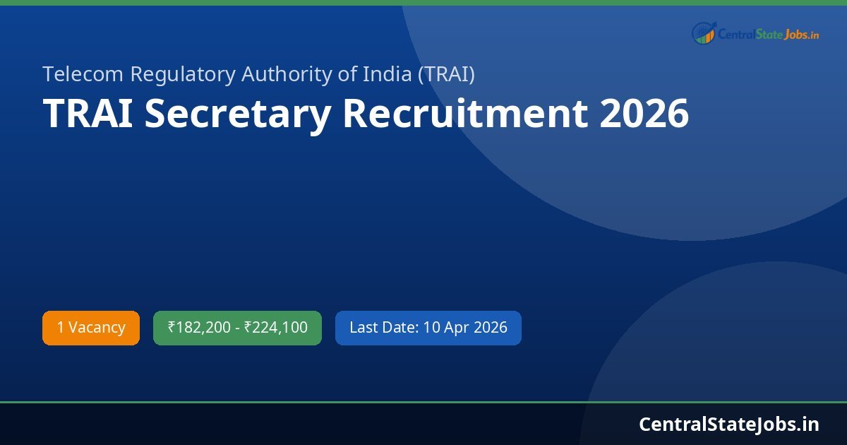 TRAI Secretary Recruitment 2026