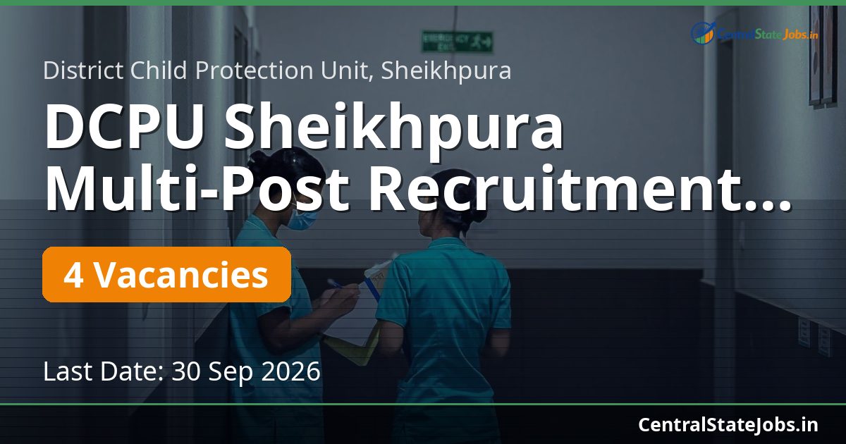DCPU Sheikhpura Multi-Post Recruitment 2026