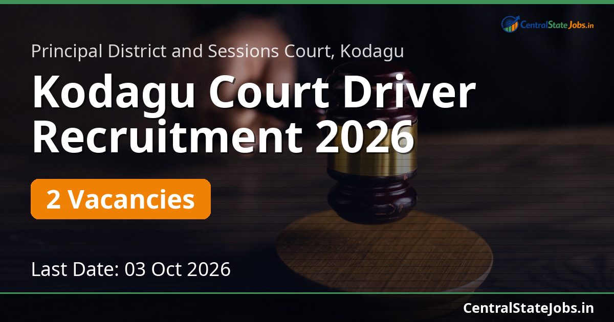 Kodagu Court Driver Recruitment 2026