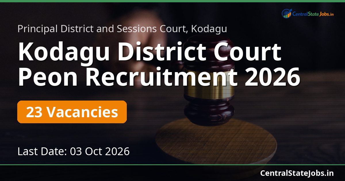 Kodagu District Court Peon Recruitment 2026