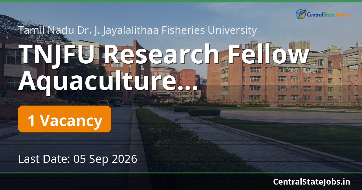 TNJFU Research Fellow Aquaculture Recruitment 2026