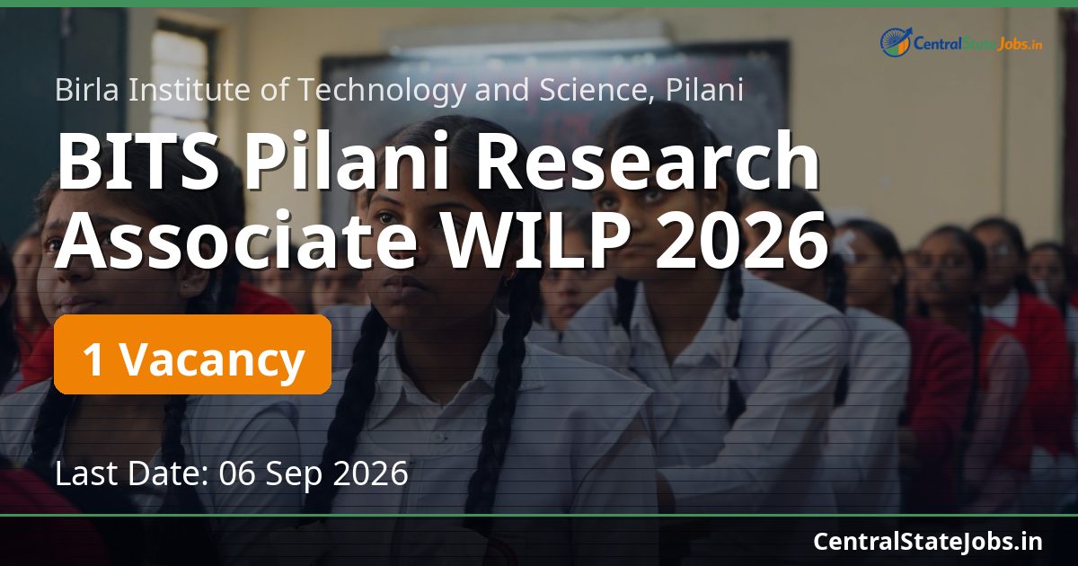 BITS Pilani Research Associate WILP 2026