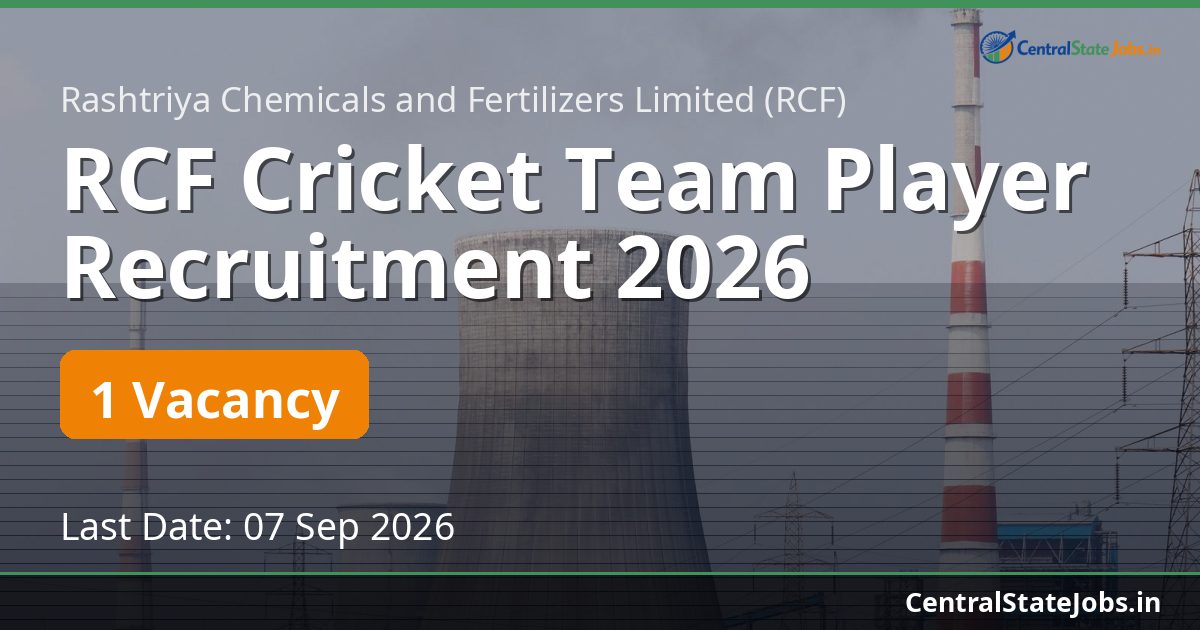RCF Cricket Team Player Recruitment 2026