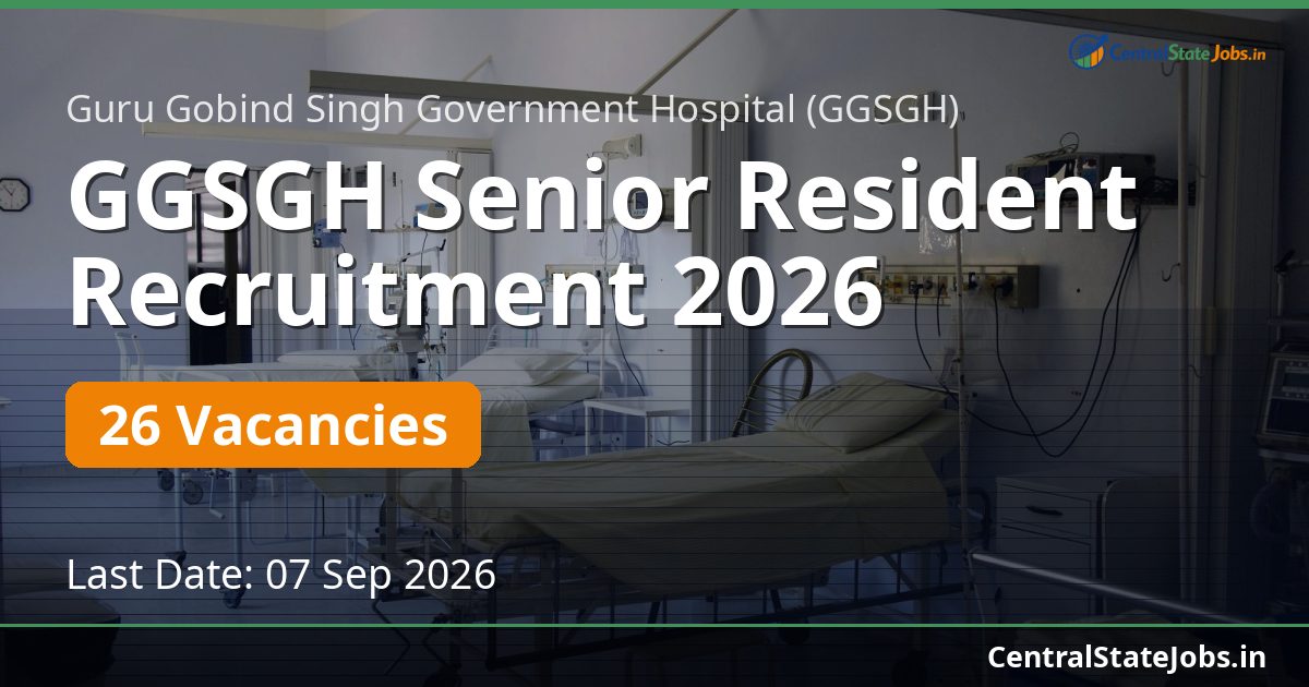 GGSGH Senior Resident Recruitment 2026