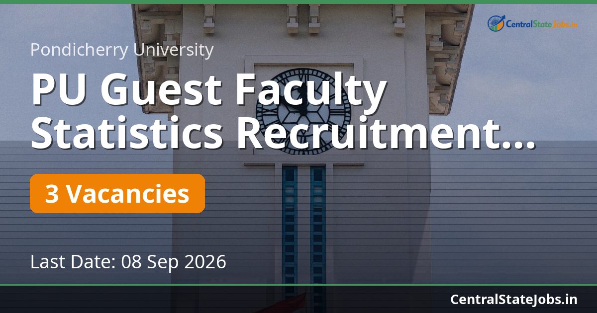 PU Guest Faculty Statistics Recruitment 2026