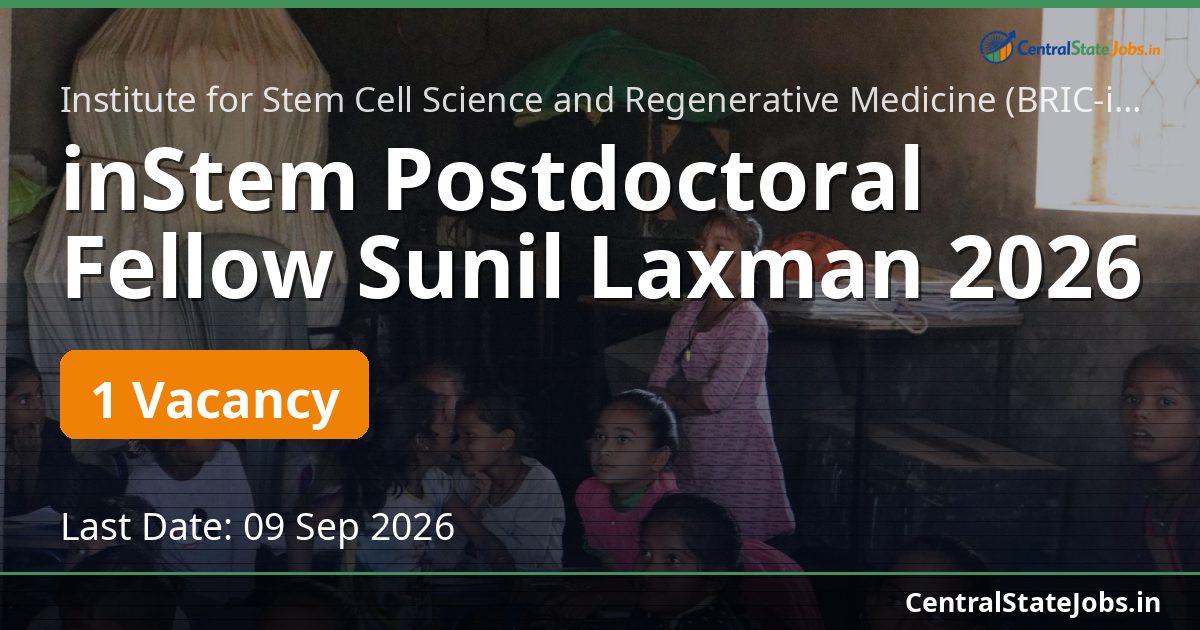 inStem Postdoctoral Fellow Sunil Laxman 2026