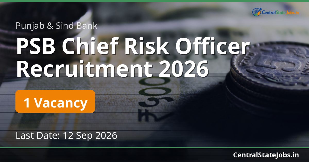 PSB Chief Risk Officer Recruitment 2026