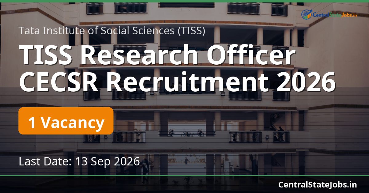 TISS Research Officer CECSR Recruitment 2026