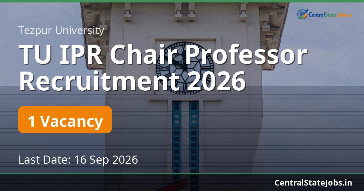 TU IPR Chair Professor Recruitment 2026