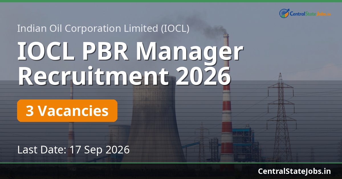 IOCL PBR Manager Recruitment 2026