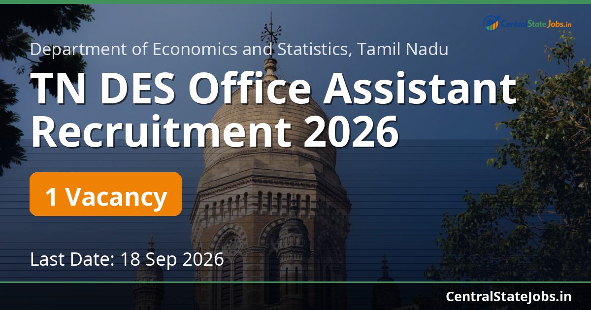 TN DES Office Assistant Recruitment 2026