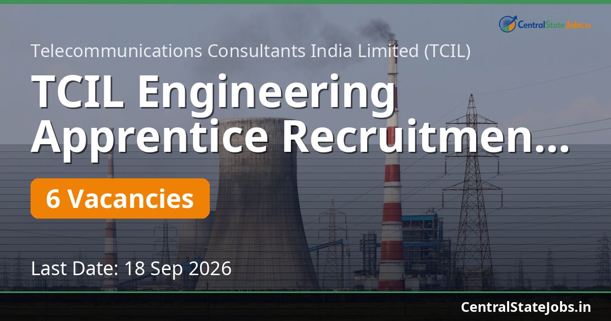 TCIL Engineering Apprentice Recruitment 2026