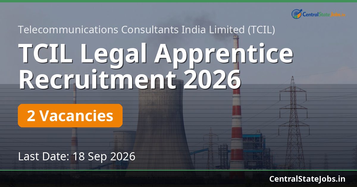 TCIL Legal Apprentice Recruitment 2026