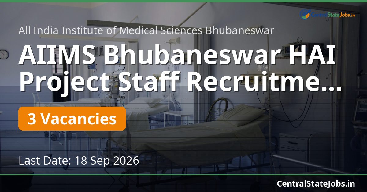 AIIMS Bhubaneswar HAI Project Staff Recruitment 2026