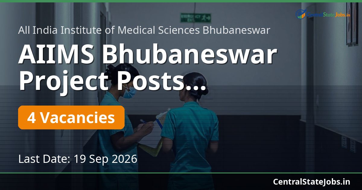 AIIMS Bhubaneswar Project Posts Recruitment 2026