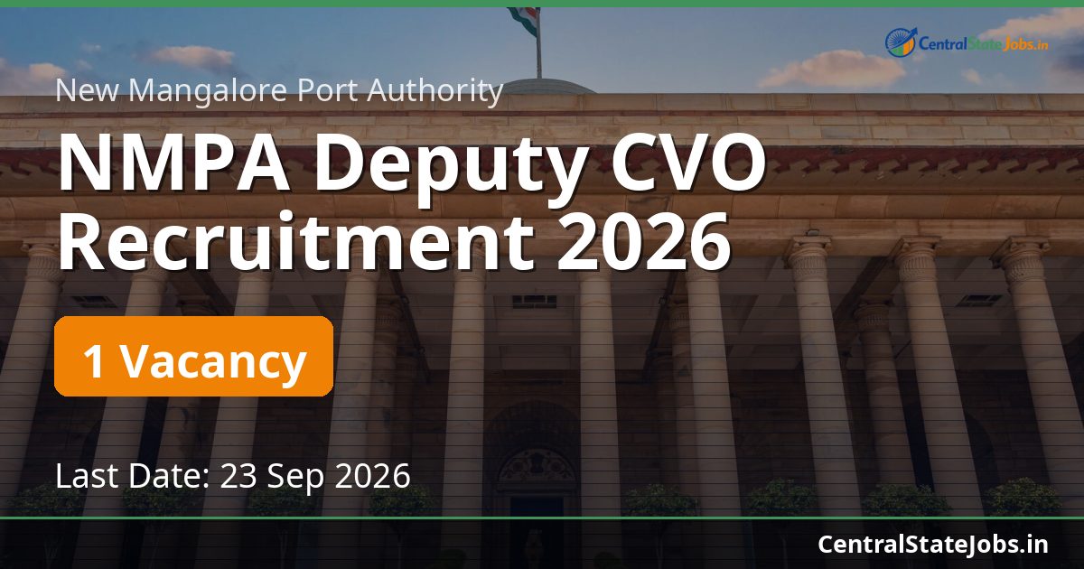 NMPA Deputy CVO Recruitment 2026