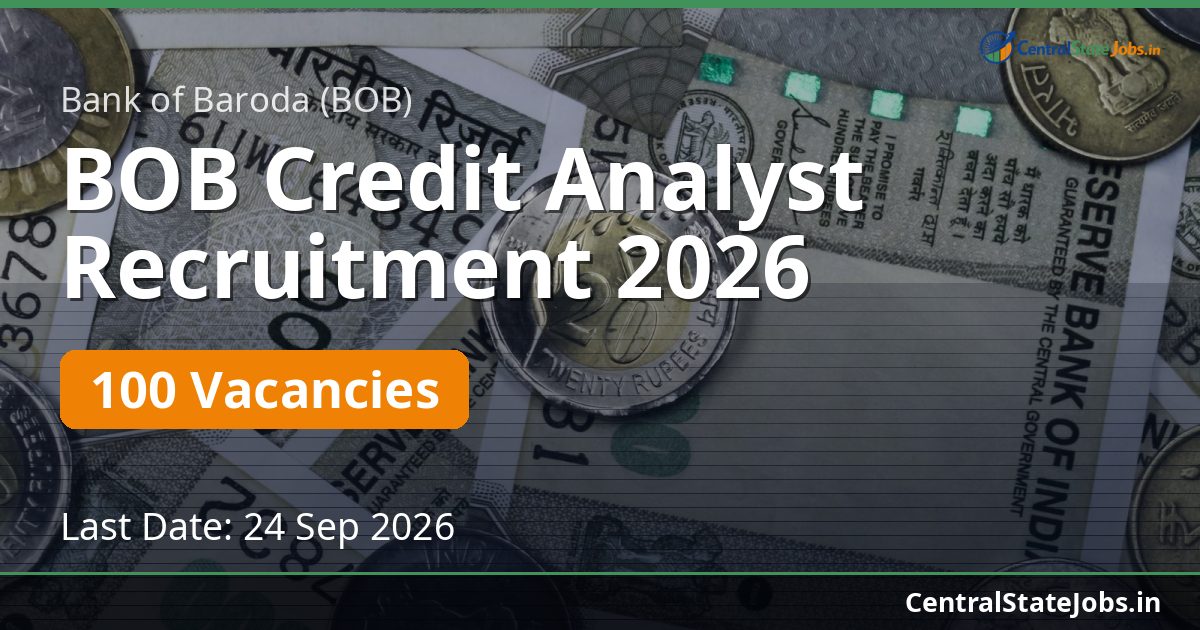 BOB Credit Analyst Recruitment 2026 — 100 Vacancies