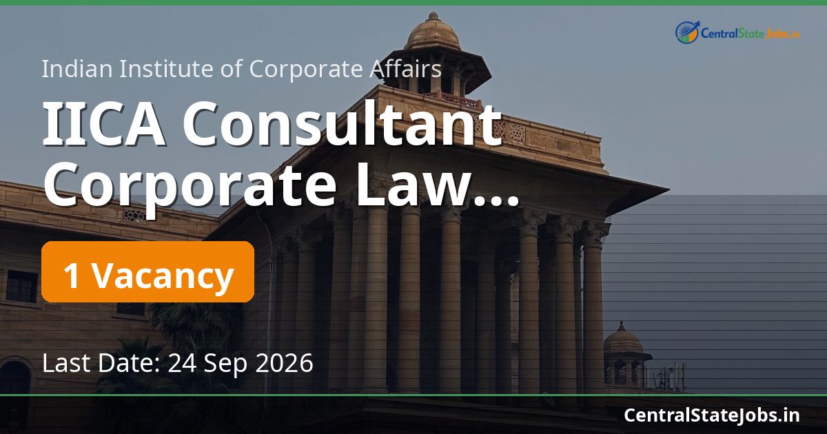 IICA Consultant Corporate Law Recruitment 2026