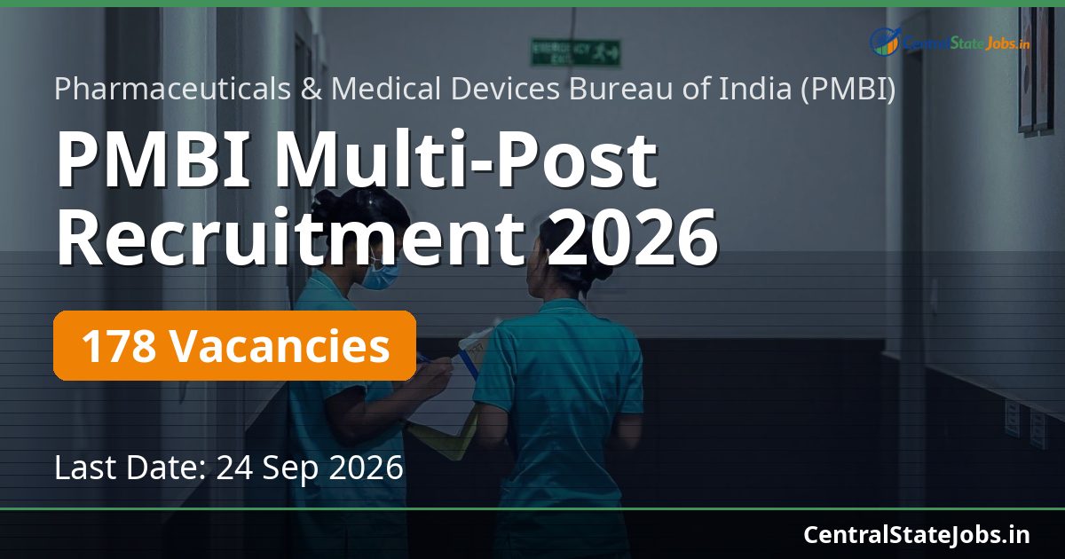 PMBI Multi-Post Recruitment 2026 — 178 Vacancies
