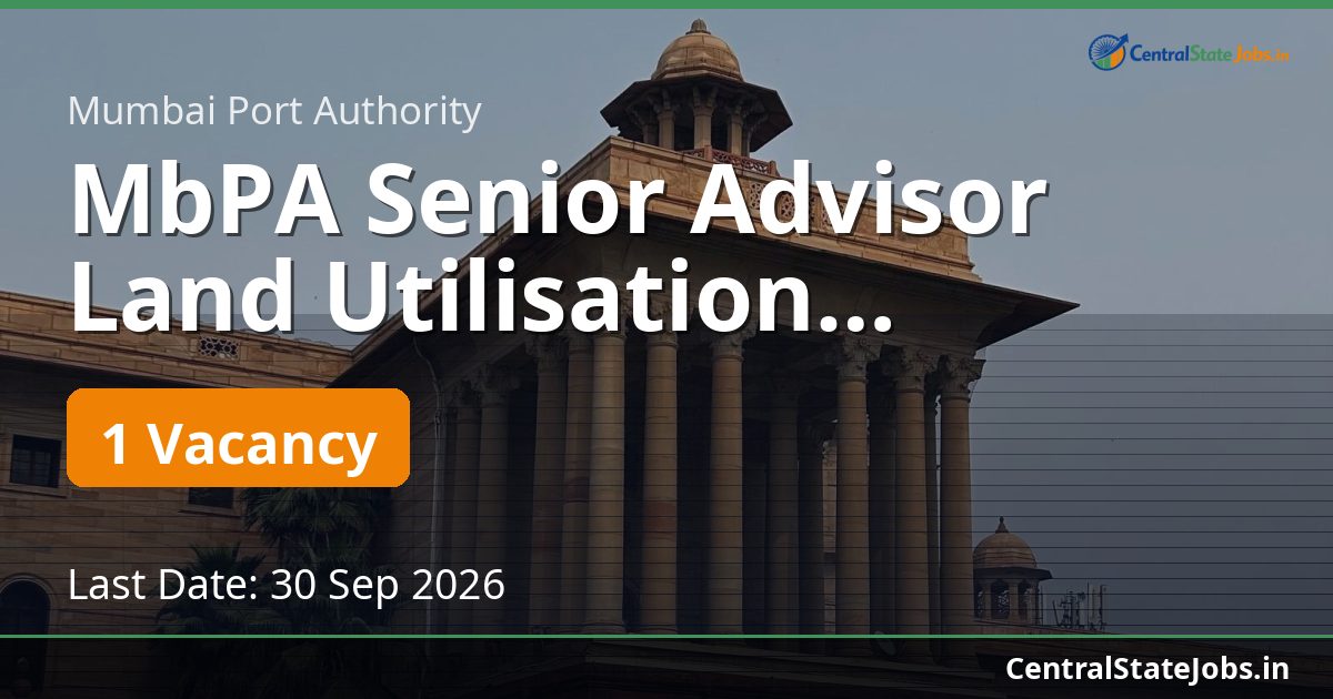 MbPA Senior Advisor Land Utilisation Recruitment 2026