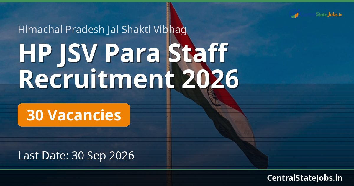 HP JSV Para Staff Recruitment 2026 — 30 Vacancies