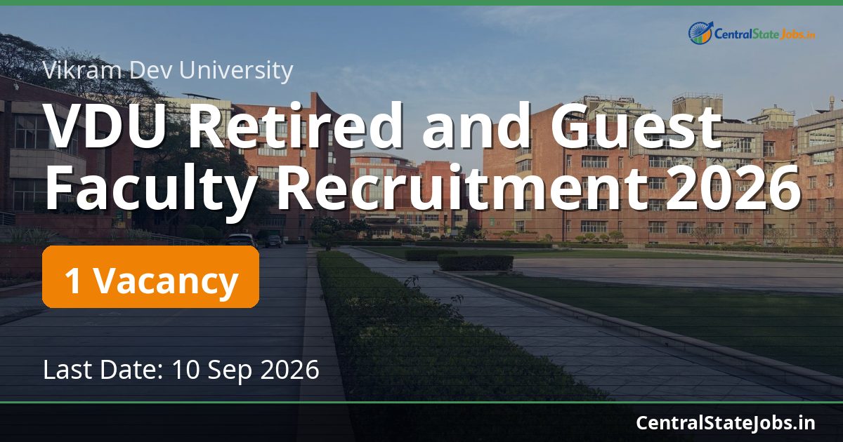 VDU Retired and Guest Faculty Recruitment 2026