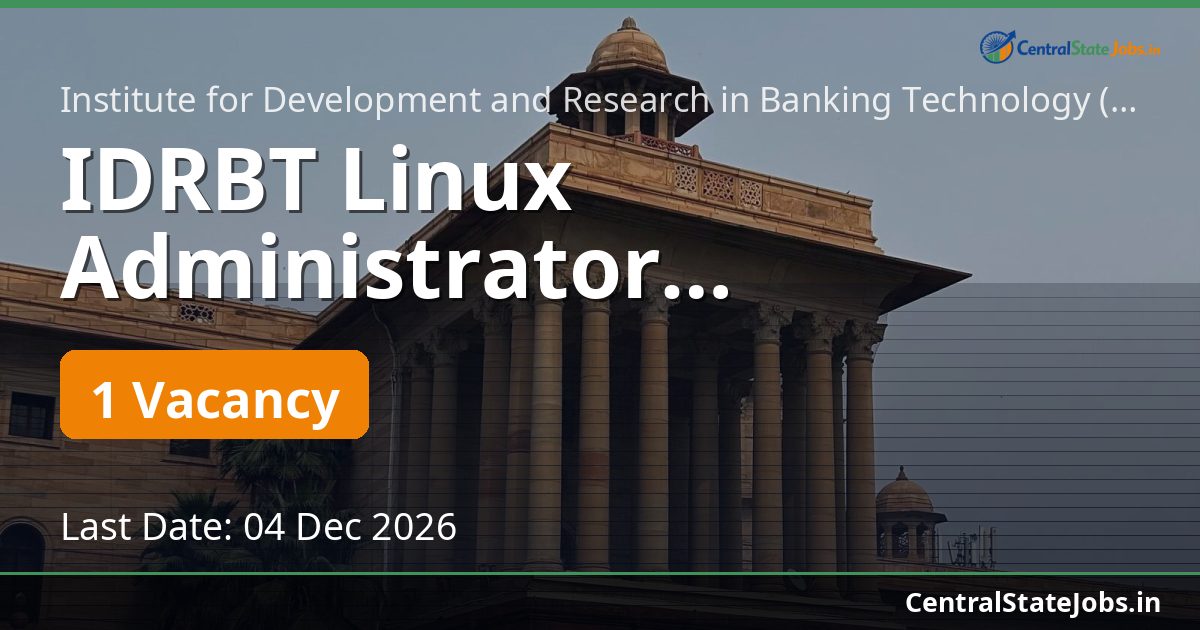 IDRBT Linux Administrator Recruitment 2026