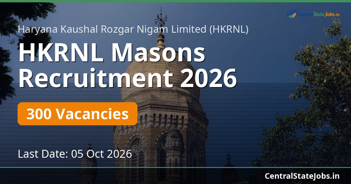 HKRNL Masons Recruitment 2026 — 300 Vacancies