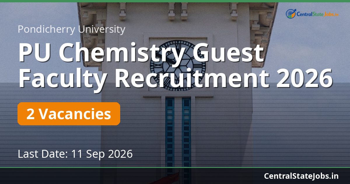 PU Chemistry Guest Faculty Recruitment 2026