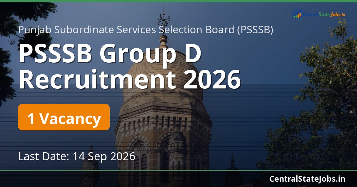 PSSSB Group D Recruitment 2026