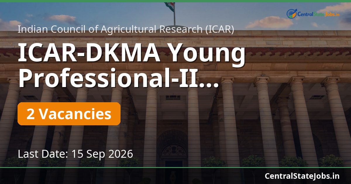 ICAR-DKMA Young Professional-II Recruitment 2026